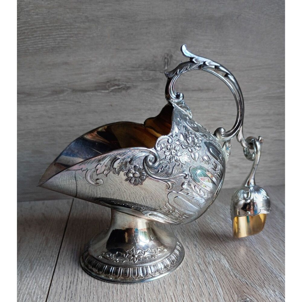 Vintage Leonard Sugar Scuttle Set Silver Plated Elegant Serving Dish